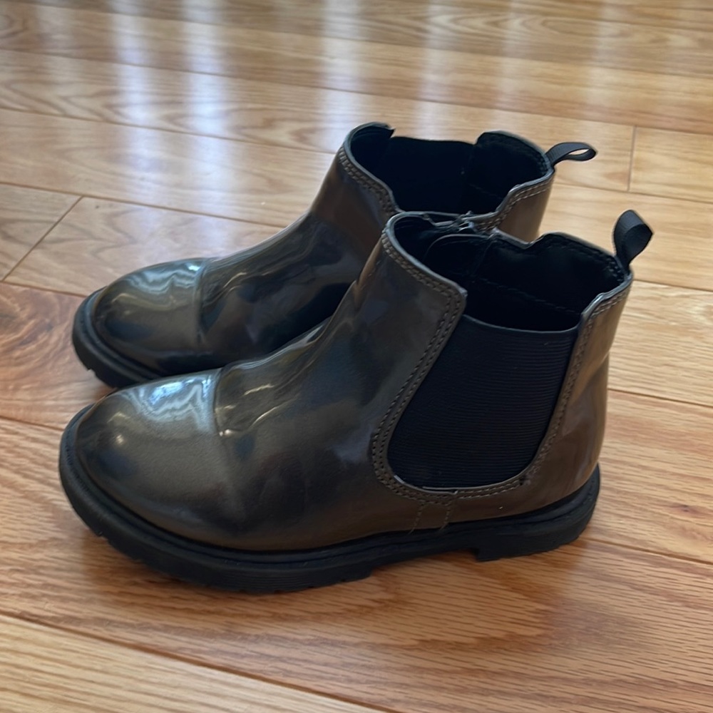 Girls/ toddler GAP black barber leather booties